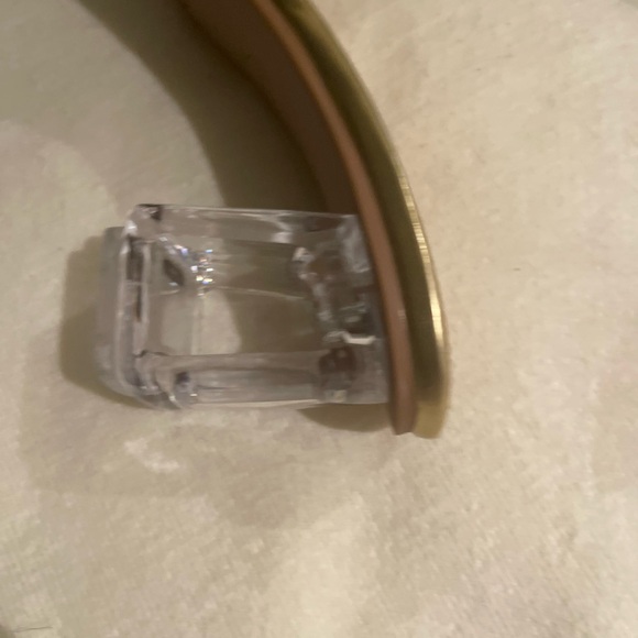 Brand New! Never been used Slides! With Gold decor and Clear Block heel! - Picture 8 of 8